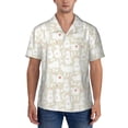 thumbnail image 1 of KLL Men's Hawaiian Shirt Short Sleeve Button Down Beach Shirts-White Rabbit, 1 of 5