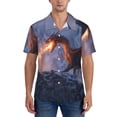 thumbnail image 1 of KLL Men's Hawaiian Shirt Short Sleeve Button Down Beach Shirts-Winter Fire Dragon, 1 of 5