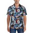 thumbnail image 1 of KLL Men's Hawaiian Shirt Short Sleeve Button Down Beach Shirts-colorful snow board, 1 of 5