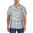 thumbnail image 1 of KLL Men's Hawaiian Shirt Short Sleeve Button Down Beach Shirts-cute Mushroom Village, 1 of 5