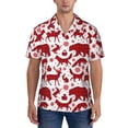 thumbnail image 1 of KLL Men's Hawaiian Shirt Short Sleeve Button Down Beach Shirts-red plaid Moose Bunny bear, 1 of 5