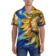 thumbnail image 1 of KLL Men's Hawaiian Shirt Short Sleeve Button Down Beach Shirts-vintage Starry Sunflower, 1 of 5