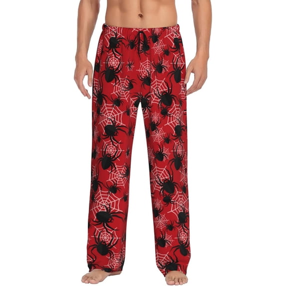 KLL Mens Pajama Pants for Men,Mens Lounge Pants,Funny Gifts for Men,Men's Pajama Bottoms-A Web With A Spider 1