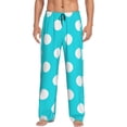 thumbnail image 1 of KLL Mens Pajama Pants for Men,Mens Lounge Pants,Funny Gifts for Men,Men's Pajama Bottoms Aqua And White Polka Dot -XX-Large, 1 of 5