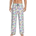 thumbnail image 1 of KLL Mens Pajama Pants for Men,Mens Lounge Pants,Funny Gifts for Men,Men's Pajama Bottoms-Butterflies on Polka Dots, 1 of 6