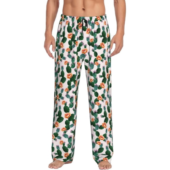 KLL Mens Pajama Pants for Men,Mens Lounge Pants,Funny Gifts for Men,Men's Pajama Bottoms-Cactuses