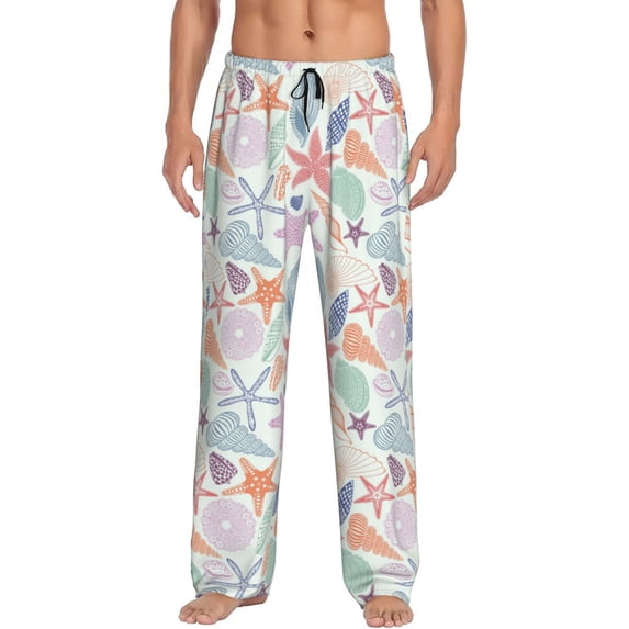 KLL Mens Pajama Pants for Men,Mens Lounge Pants,Funny Gifts for Men,Men's Pajama Bottoms-Colorful Seashells