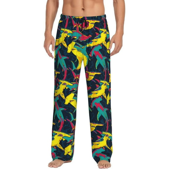 KLL Mens Pajama Pants for Men,Mens Lounge Pants,Funny Gifts for Men,Men's Pajama Bottoms-Colorful Sharks