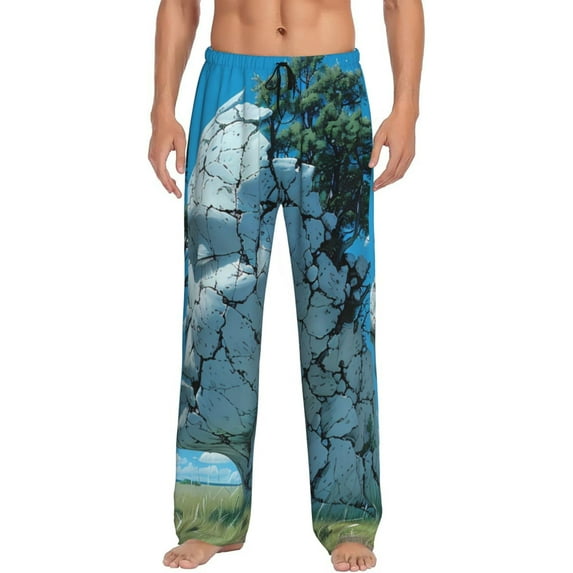 KLL Mens Pajama Pants for Men,Mens Lounge Pants,Funny Gifts for Men,Men's Pajama Bottoms Cracked Earth Head Tree -Small