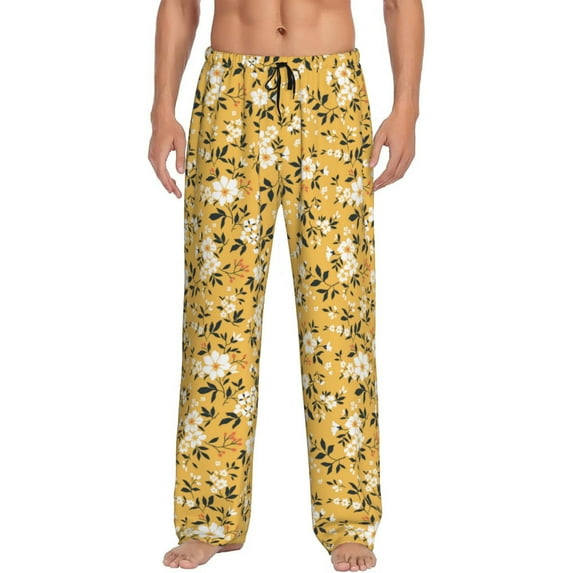 KLL Mens Pajama Pants for Men,Mens Lounge Pants,Funny Gifts for Men,Men's Pajama Bottoms-Daisies Flowers