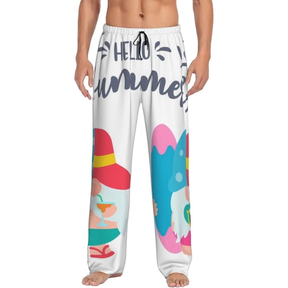 KLL Mens Pajama Pants for Men,Mens Lounge Pants,Funny Gifts for Men,Men's Pajama Bottoms Gnomes Summer -XX-Large