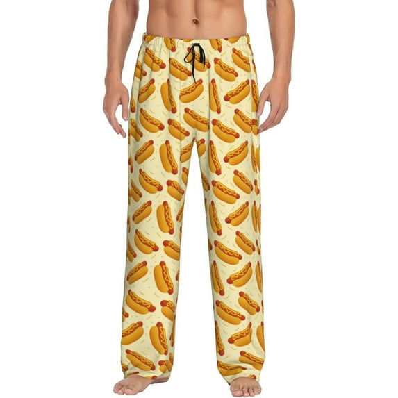 KLL Mens Pajama Pants for Men,Mens Lounge Pants,Funny Gifts for Men,Men's Pajama Bottoms Hot Dog 3 -Medium