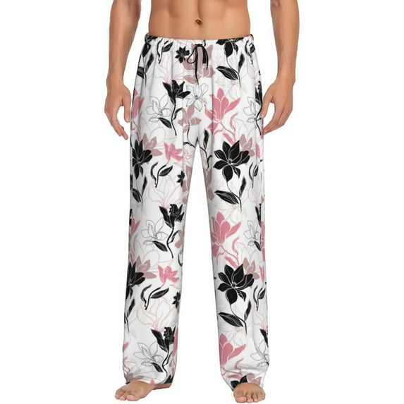 KLL Mens Pajama Pants for Men,Mens Lounge Pants,Funny Gifts for Men,Men's Pajama Bottoms-Lilies Flowers