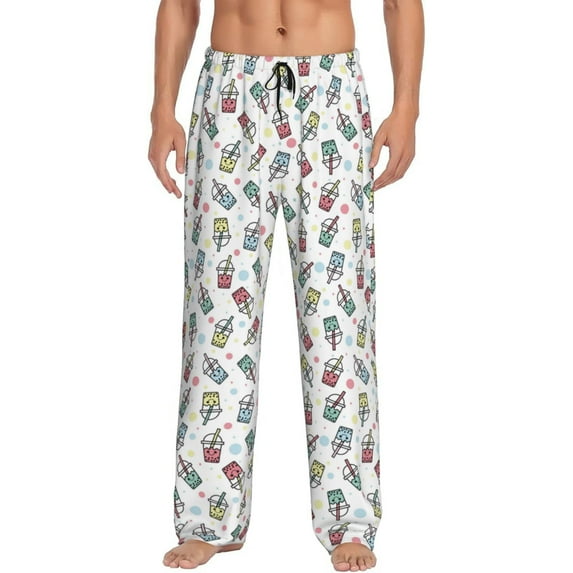 KLL Mens Pajama Pants for Men,Mens Lounge Pants,Funny Gifts for Men,Men's Pajama Bottoms-Milk Tea