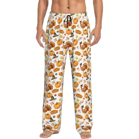 KLL Mens Pajama Pants for Men,Mens Lounge Pants,Funny Gifts for Men,Men's Pajama Bottoms Pumpkins -X-Large