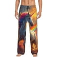thumbnail image 1 of KLL Mens Pajama Pants for Men,Mens Lounge Pants,Funny Gifts for Men,Men's Pajama Bottoms-Rainbow Sunset Cloud White Horse, 1 of 5