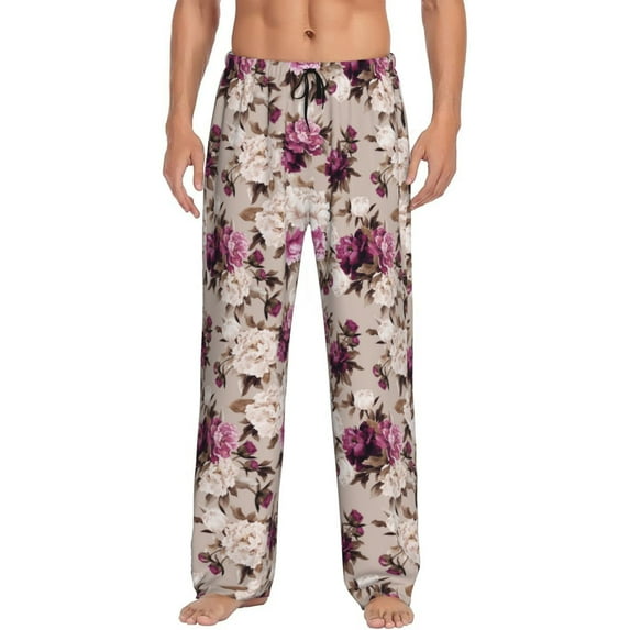 KLL Mens Pajama Pants for Men,Mens Lounge Pants,Funny Gifts for Men,Men's Pajama Bottoms-Rose Flowers