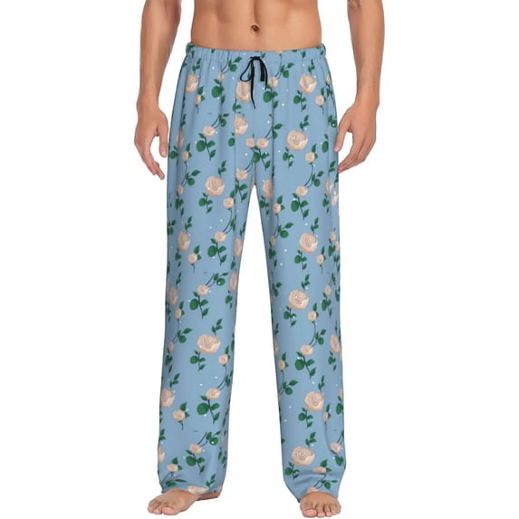 KLL Mens Pajama Pants for Men,Mens Lounge Pants,Funny Gifts for Men,Men's Pajama Bottoms-Rose Flowers