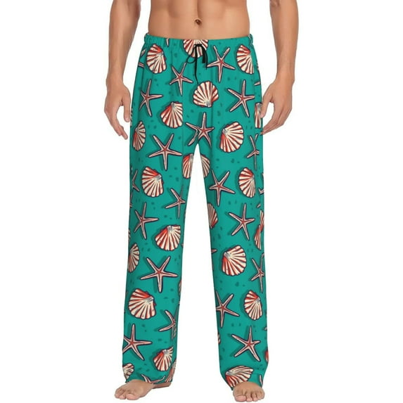 KLL Mens Pajama Pants for Men,Mens Lounge Pants,Funny Gifts for Men,Men's Pajama Bottoms-Starfish and Shell
