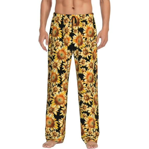 KLL Mens Pajama Pants for Men,Mens Lounge Pants,Funny Gifts for Men,Men's Pajama Bottoms-Sunflowers 1
