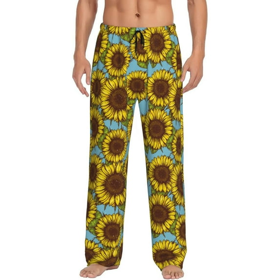 KLL Mens Pajama Pants for Men,Mens Lounge Pants,Funny Gifts for Men,Men's Pajama Bottoms-Sunflowers