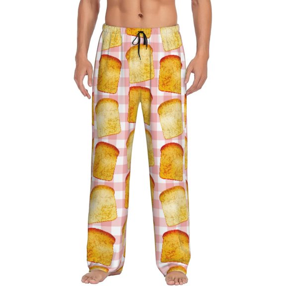 KLL Mens Pajama Pants for Men,Mens Lounge Pants,Funny Gifts for Men,Men's Pajama Bottoms Tasty Toasts -Medium