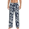 thumbnail image 1 of KLL Mens Pajama Pants for Men,Mens Lounge Pants,Funny Gifts for Men,Men's Pajama Bottoms-White Leaves, 1 of 5