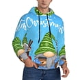 thumbnail image 1 of KLL Merry Christmas Gnome Print Mens Hoodie Long Sleeve Casual Pullover Hooded Sweatshirt Fashion Drawstring Hoodies with Pocket-3X-Large, 1 of 6