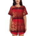 thumbnail image 1 of KLL Merry Christmas Print Pajama Set for Women Short Sleeve Sleepwear Pjs Soft 2 Piece Lounge Sleepwear Sets-3X-Large, 1 of 6