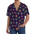 thumbnail image 1 of KLL Mexican Frogs Print Men's Shirt Short Sleeve Button Down Summer Cuba Beach Shirts- X-Large, 1 of 5