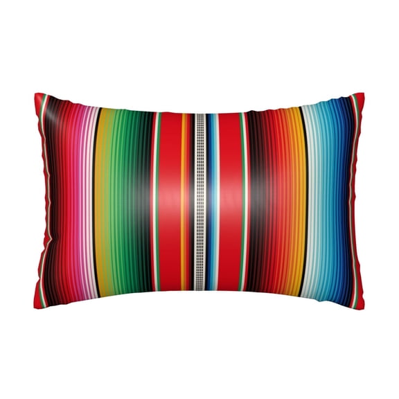 KLL Mexican Serape Blanket Stripes Pattern Silk Pillowcase for Hair and Skin Standard Size 20"X 30" Soft Breathable Pillow Covers for Sleeping