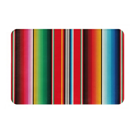KLL Mexican Serape Blanket Stripes Print Front Door Mat Indoor Outdoor Entrance, Non-Slip Mat All-Weather Doormat Indoor Outdoor Rug Patio Porch Entryway Mat, 23.6''x15.7''