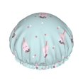 thumbnail image 1 of KLL Milk Tea Pattern Shower Cap & Bath Cap for Women,Reversible Oversized Waterproof Shower Caps for all Hair Lengths,Elastic Reusable Bathing Hair Cap, 1 of 6