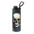 thumbnail image 1 of KLL Modern Hip-Hop Skull Pattern 18oz Insulated Water Bottle, Stainless Steel Sports Water Cup Flask with Spout and Handle Lid for Sports Travel Car& School, 1 of 7