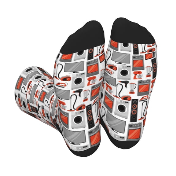 KLL Modern Life Print Cool Socks Men's Women's Crew Socks Funny Crazy Novelty Stockings