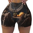 thumbnail image 1 of KLL Modern Skull Sisters Pattern Workout Shorts for Women Scrunch Short Gym Yoga Running Sport Active Exercise Fitness Shorts, 1 of 5