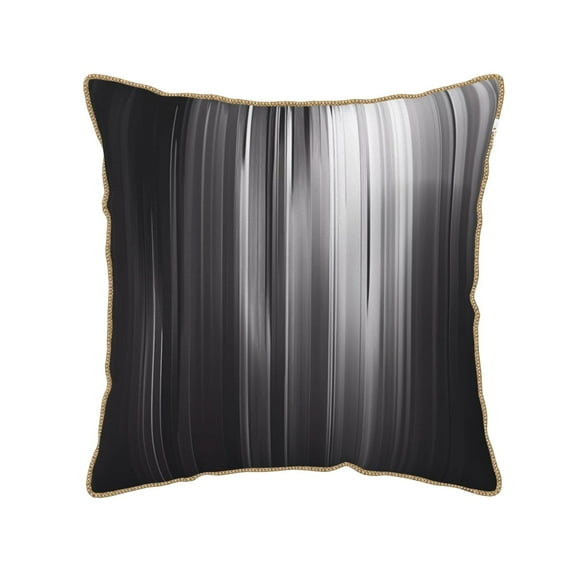 KLL Monochrome Abstract Lines Decorative Throw Pillow Covers Velvet Soft for Couch Sofa Bedroom Living Room Outdoor (No pillow core)- 20"x20"