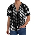 thumbnail image 1 of KLL Monochrome lightning Print Men's Shirt Short Sleeve Button Down Summer Cuba Beach Shirts-3X-Large, 1 of 5