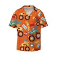 thumbnail image 1 of KLL Monster Truck Print Men's Shirt Short Sleeve Button Down Summer Cuba Beach Shirts- 4X-Large, 1 of 7