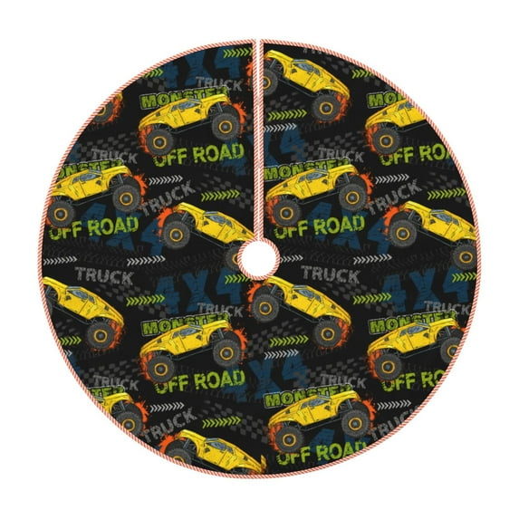KLL Monster Truck1 Christmas Tree Skirt 30" ,Party Decorations Farmhouse for Christmas Decorations Holiday Party