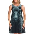 thumbnail image 1 of KLL Moody Ram Portrait Pattern Womens Summer Dresses 2025,Loose Round Neck Sleeveless Sundresses Tank Dresses with Pockets, 1 of 7