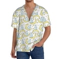 thumbnail image 1 of KLL Moon And Rabbit Print Men's Shirt Short Sleeve Button Down Summer Cuba Beach Shirts- Large, 1 of 5