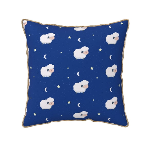 KLL Moon Lamb Decorative Throw Pillow Covers Velvet Soft for Couch Sofa Bedroom Living Room Outdoor (No pillow core)- 20"x20"