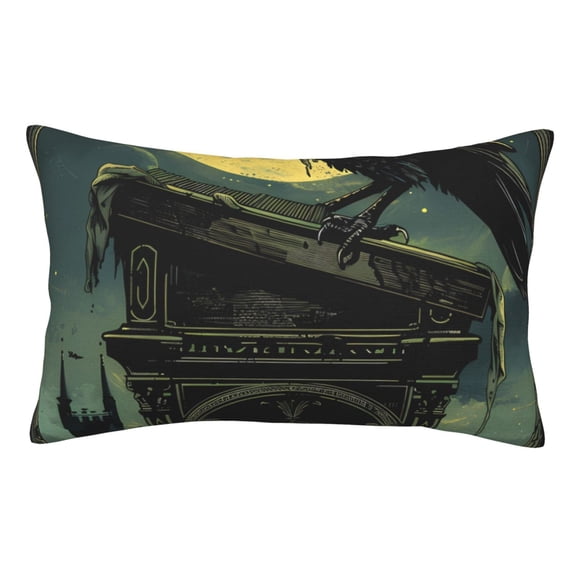 KLL MoonNight Sky Crow Pillow Covers Envelope Closure,Super Soft and Cozy Fuzzy Fleece Pillow Case Cover (No pillow core) 16"x24"