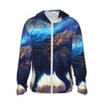 thumbnail image 1 of KLL Moonlit Blue Wolf Print Men's Women’s UPF 50+ Sun Protection Outdoor Hoodie Jacket Long Sleeve Fishing Hiking Performance Shirt-Medium, 1 of 6