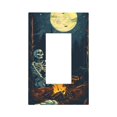 thumbnail image 1 of KLL Moonlit Skeleton Campfire Pattern Electrical Outlet Covers, 3" x 5" 1 Pack Electric Receptacle Plug Covers for Decorator Receptacle Outlet & Switch-Style U, 1 of 6