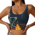 thumbnail image 1 of KLL Moonlit Skeleton Campfire for Workout Tank Tops for Women,U Back Fitness Top Built in Shelf Bras Padded Fit for Yoga Gym-Large, 1 of 8