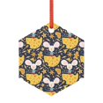 thumbnail image 1 of KLL Mouse Cheese Pattern Acrylic Christmas Ornaments,1 PCS Xmas Tree Decor with Ribbon 3" Christmas Décor Christmas Pendant for Hanging on Tree & Party Favors-Hexagon, 1 of 7
