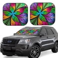 thumbnail image 1 of KLL Multicolored Beautiful Flower Windshield Sun Shade 2-Piece Foldable Car Front Window Sunshade for Most Sedans SUV Truck- Small, 1 of 5