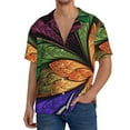thumbnail image 1 of KLL Multicolored Beautiful Flower1 Print Men's Shirt Short Sleeve Button Down Summer Cuba Beach Shirts- X-Large, 1 of 5